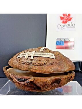 Hobby Lobby Football Trinket Box Distressed Storage Box 7” Decor